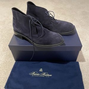 Brooks Brothers Navy Mens Suede Chukka Boots